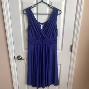 Soma Royal Blue Sleeveless Dress V Neck Empire Waist Casual Womens Medium‎